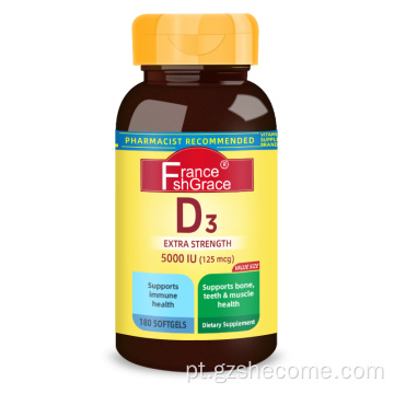 Suplemento dietético para dentes suporta Softgels de vitamina D3